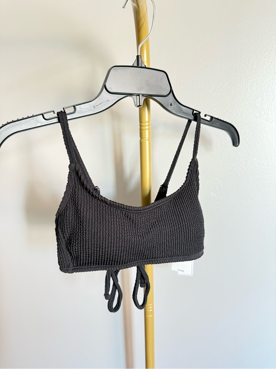 Salt + Cove Other - NWT Salt + Cove Textured Tie Front Bikini Top - Black, Size S